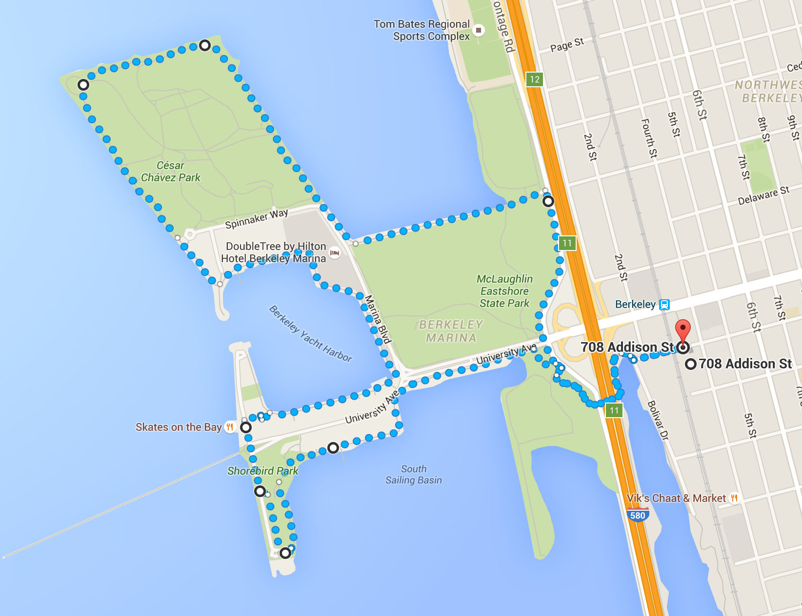 Cesar Chavez Park Berkeley Map A Nice Running Route Through The Berkeley Marina And Cesar Chavez Park